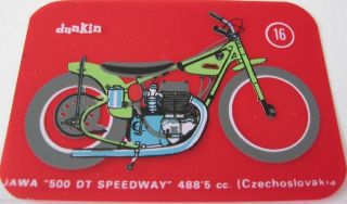 Jawa 500 DT Speedway Dunkin Motorcycle Bubble Gum Card