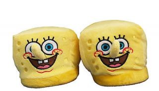 Spongebob Squarepants Face Cartoon Adult Plush Mens Slippers