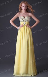 Beads Formal Gown Bridesmaid Cocktail Party Prom Ball Chiffon Evening 