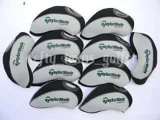 10 Left TaylorMade RBZ Iron Covers Black Grey Neoprene Golf Headcovers