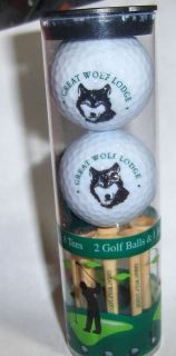 Great Wolf Lodge Golf Ball Tees Mark Gift Set Souvenir Golfing Golfer 