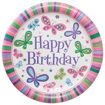 Bulk Happy Birthday Butterfly Paper Party Plates, 9 at DollarTree 