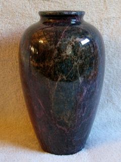 Outstanding Purple Granite Stone Vase 8.5 Tall