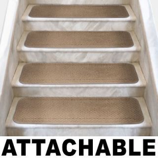   of 12 ATTACHABLE Carpet Stair Treads 10x23.5 CAMEL TAN runner rugs