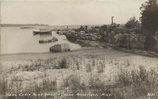 TUGS UP Manistique MI RPPC Great Lakes Commercial Fishing Tug Boats 