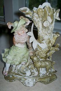 Antique, German made Bisque Porcelain DEP #9958 figurine girl with 
