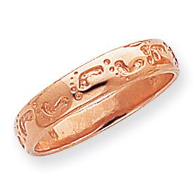 New 14k Rose Gold Footprint Timeless Casted Ring Available in Multiple 