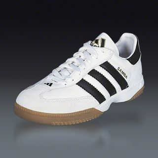 adidas Samba Millenium   White/Black Indoor Soccer Shoes  SOCCER