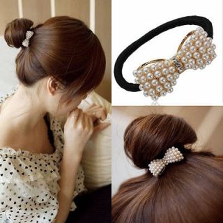   Girls Women Cute Bowknot Earring Necklace Ring Hair Band Jewelry Set