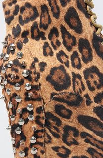 The Berkeley Lace Up Wedge Bootie in Leopard