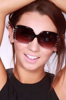 Black Clear Stripe Bubbles Stripes Trim Sunglasses @ Amiclubwear 