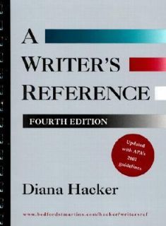   Reference 2001 APA Update by Diana T. Hacker 2001, Hardcover