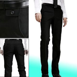 Mens Fashion Casual Slim Fit Dress Pants Trousers Black W31