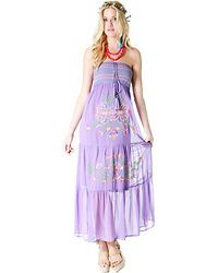 NEW FLYING TOMATO PURPLE FLORAL CHIFFON LONG STRAPLESS MAXI DRESS pic 