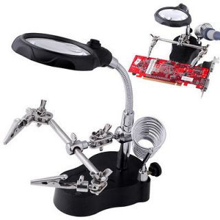  3rd Helping Hand Magnifying Soldering IRON STAND Lens Magnifier New