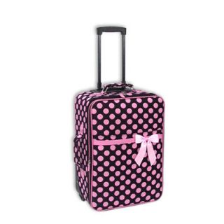 Polka Dot Luggage   Small Rolling Suitcase   LD Black/Pink