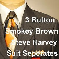 50R STEVE HARVEY  SUIT SEPARATE  Smokey Brown 50 Regular Mens Suit 