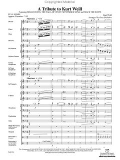 Look inside A Tribute to Kurt Weill (Score only)   Sheet Music Plus
