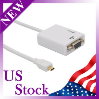 Micro HDMI to VGA + Audio Video Cable Converter Adapter For PC 
