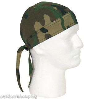   CAMOUFLAGE COTTON ADJUSTABLE BANDANA HEADWRAP  Ties In The Back