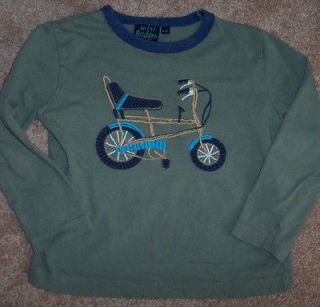 Mini Boden Boys Green Shirt COOL BIKE 3/4 Bicycle