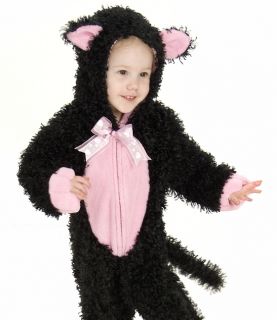 Toddler Girls Plush Black Pink Kitty Cat Halloween Costume