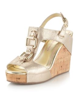 Laine Wedge Sandal, Champagne   