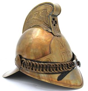 Antique English Fireman Helmet MFB