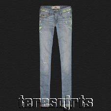 HOLLISTER BY ABERCROMBIE VERY LIGHT WASH W/PAINT JEANS JEGGING NEW 