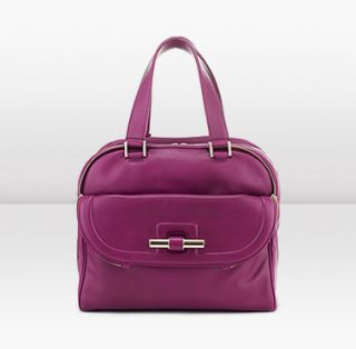 Jimmy Choo  Justine L  Soft Shiny Calf Leather Top Handle Handbag 