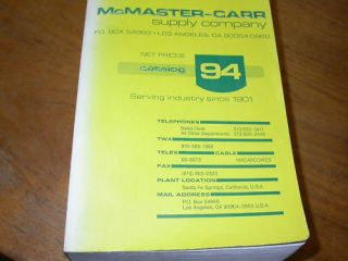 McMaster Carr Product Catalog Version #94 Copyright1988