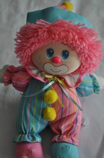 AmToy American Greetings PINK BLUE Clown Plush Stuffed Doll 1985