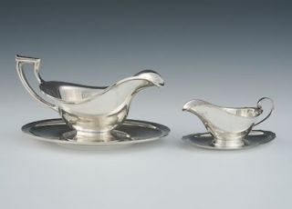 Reed & Barton Sterling Silver Gravy,Sauce Boats + Liner