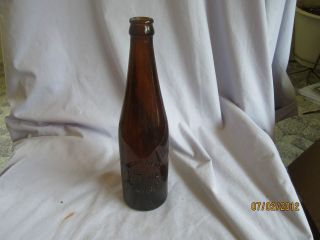 ANTIQUE WEST BEND LITHIA BREWING CO AMBER BEER glass BOTTLE