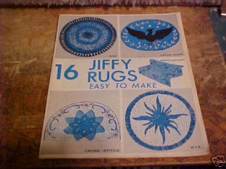 1968 BOOKLET 16 JIFFY RUGS EASY TO MAKE RAG LATCH HOOK