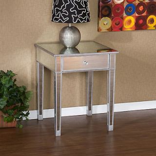 NEW MIRAGE MIRRORED ACCENT END SIDE TABLE NIGHTSTAND SEI OC9168R