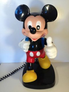 1989 Disney Mickey Mouse Back Pack Figure Telephone TYCO 14 Tall