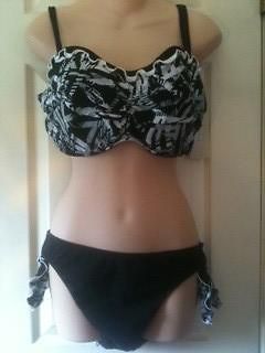 NWT Profile by Gottex New Waves 2 pc Black White sz 40D top/ 14 bottom 