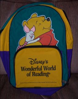 Winnie the Pooh hugging Piglet Backback Disneys Wonderful World of 
