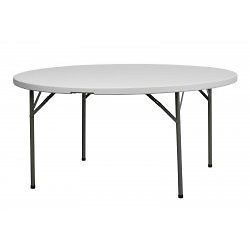 60 Inch Granite White Round Plastic Folding Table   by Flash Furniture 