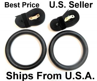 Gym Ring Gymnastics Rings w/ straps portable Olympic Shoulder Strength 