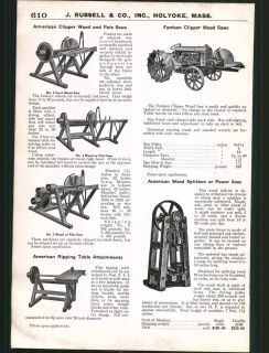 1925 ad Fordson Clipper Wood Pole Saw American Wood Splitters Power 