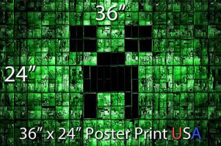   HUGE HD Game Poster Print 36x24 Green Creeper City Mob USA Seller NEW