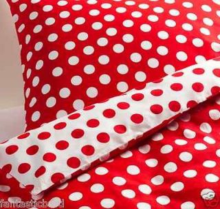 IKEA Red Polka Dot Duvet Cover Full Queen Set NEW Stenklover