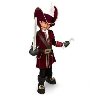   Store XS 4/4T Captain Hook from Peter Pan Costume w/ Hat Sword & Hook