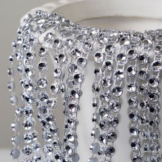   ribbon/diamond wrap silver string bling crystal 7mmx10 YDS CDL038 2