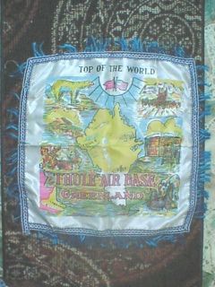 WW2 ERA THULE AIR BASE GREENLAND TOP OF THE WORLD SILK PILLOW COVER 