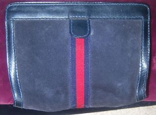   Vintage GUCCI CLUTCH with RED & BLUE STRIPE Italy 1980s/1990s