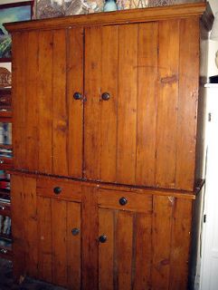   Cupboard Hutch Antique Country Primitive Rustic Red Pine Illinois