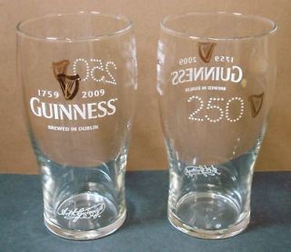 GUINNESS 250 YEARS BEER HOME BAR PUB PINT GLASS USED 09